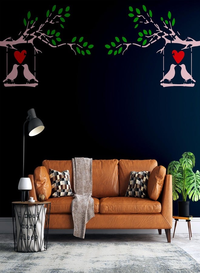 StenCart Stencil for Wall Painting Home Love Birds Reusable Wall Stencil Design for Wall Decoration(16inch x 24inch)-DIY Reusable Design Suitable for Home & Office (Pack of 1) - Image 4